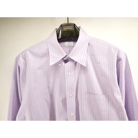 Brooks Brothers 1818 Men's 17-4/5 Regent Purple Striped Dress Shirt - Picture 2 of 7